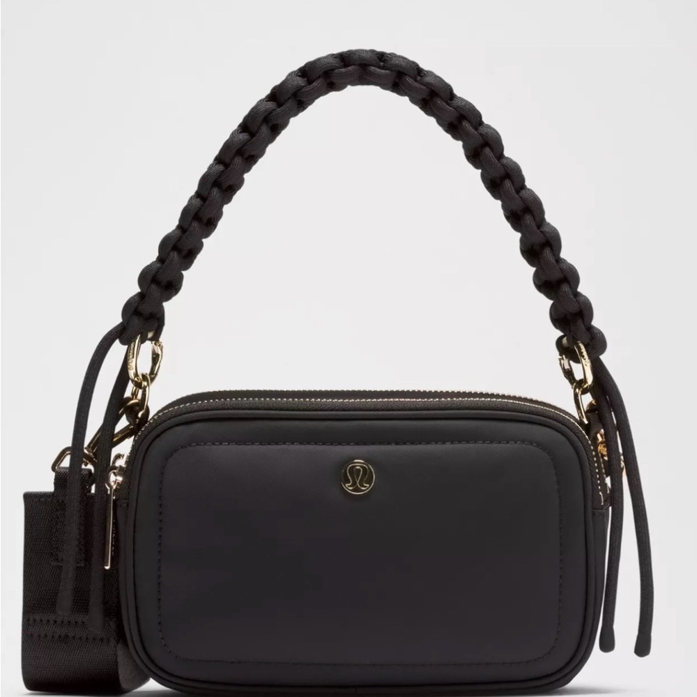 lululemon Crossbody Camera Bag with Top Handle 2L- Gold color hardware